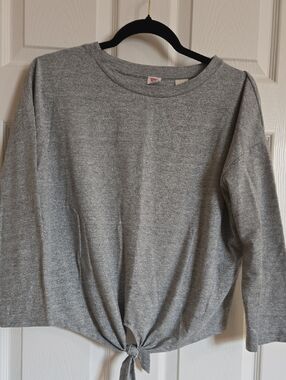 Levi's Silver-Gray Metallic Knit Top